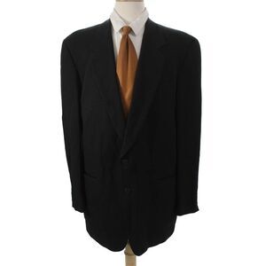 Donna Karan New York Mens Black Wool Blazer Button Size 44